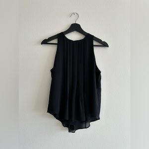 Ann Taylor - Pintucked Keyhole Top in Black Petite XS